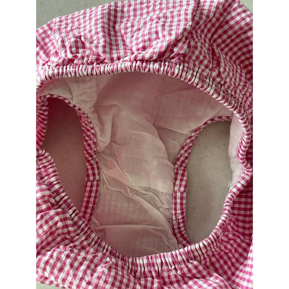 Ralph Lauren Baby Pink Gingham Bloomers 18M Cotton Diaper Cover Shorts NWT - Picture 3 of 4